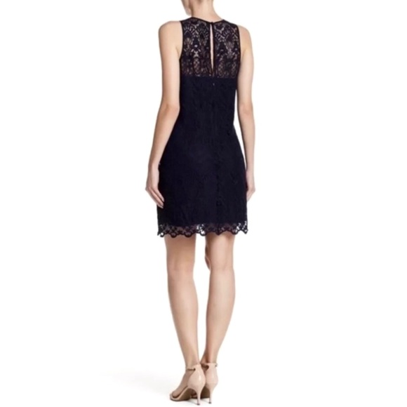 Joie Black Floral Scroll Lace Sleeveless LBD Sheath Mini Cocktail Dress - Picture 7 of 14